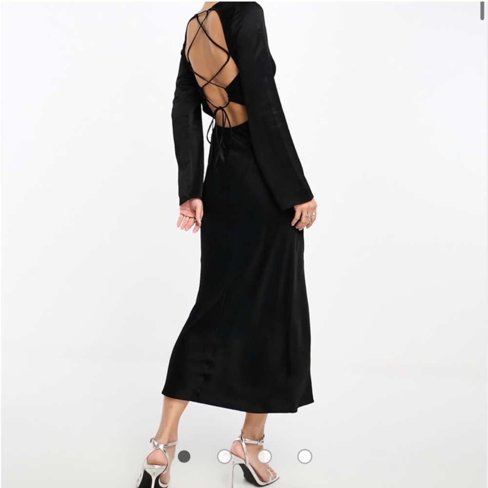 & Other Stories Black MIDI Dress